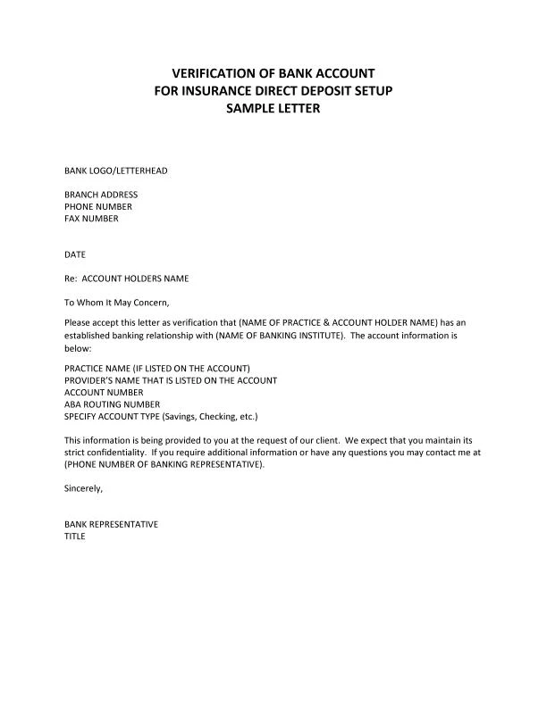 Preview of the PPS sample bank verification letter
